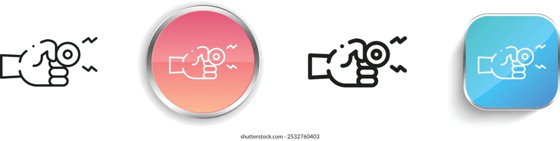 fist icon. Thin Linear, Regular and Button Style Design Isolated On White Background