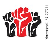 Fist Icon Vector , Clenched male fist ,Raised fist - symbol of victory, strength, power and solidarity flat icon for apps and websites