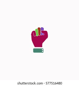 Fist  icon Vector design. Colored illustration.