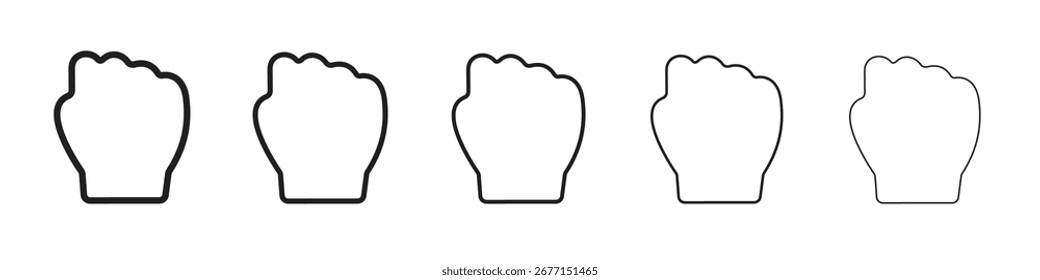 Ilustración vectorial de icono de puño aislado
