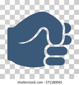 Fist icon. Vector illustration style is flat iconic symbol, blue color, transparent background. Designed for web and software interfaces.