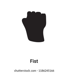 Fist icon vector isolated on white background, logo concept of Fist sign on transparent background, filled black symbol