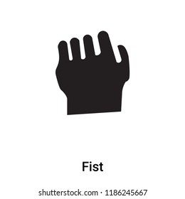 Fist icon vector isolated on white background, logo concept of Fist sign on transparent background, filled black symbol