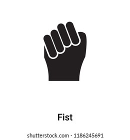 Fist icon vector isolated on white background, logo concept of Fist sign on transparent background, filled black symbol