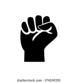 Fist icon. Victory and rebel symbol. Flat vector design.