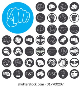 Fist icons set. Illustration EPS10