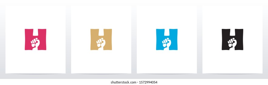 Fist Inside Letter Logo Design H