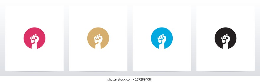 Fist Inside Letter Logo Design O