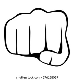 Fist isolated on white background, vector illustration