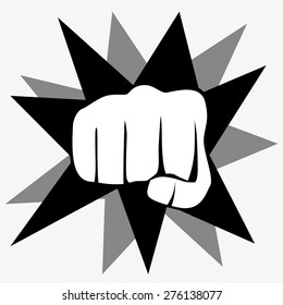 Fist isolated on white background, vector illustration