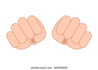 Fist isolated Punch man's hand on white background
