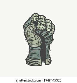 The fist of a lancer. Can be used as a sketch of a tattoo.