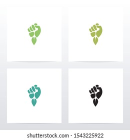 Fist And Leaf Logo Design