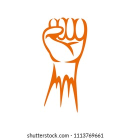 Fist left logo template, Hand vector logo