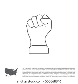 Fist line icon