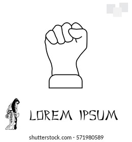 Fist line icon
