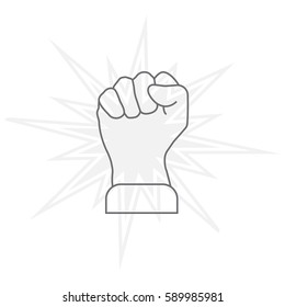 Fist line icon