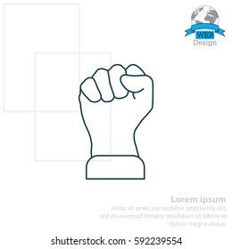 Fist line icon