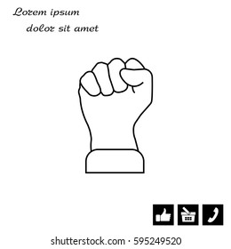 Fist line icon