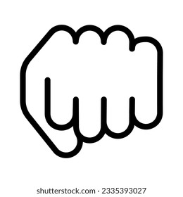 Fist line icon. Forward punch vector illustration isolated on white. Power gesture outline style design, designed for web and app. Eps 10