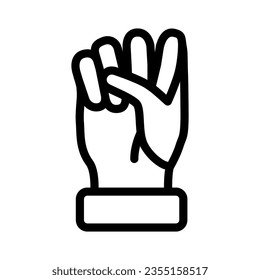 Icono de línea de puño, concepto de gestos de mano, signo de gestos de potencia en fondo blanco, icono de puño levantado en estilo de contorno para concepto móvil y diseño web. Gráficos vectoriales