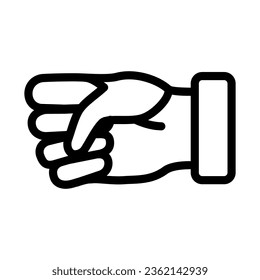 Fist line icon, hand gestures concept, clenched hand sign on white background, power gesture icon in outline style for mobile concept and web design. Vector graphics