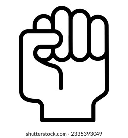 Icono de la línea de puño hacia arriba. Ilustración vectorial superior aislada en blanco. Diseño de estilo de esquema de gestos de potencia manual, diseñado para web y aplicación. Eps 10