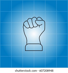 Fist line icon. vector illustration