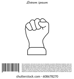 Fist line icon. vector illustration