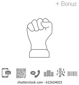 Fist line icon. vector illustration