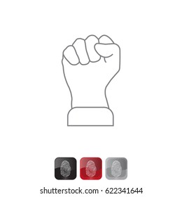 Fist line icon. vector illustration
