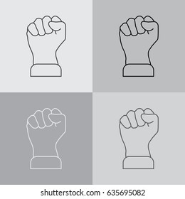Fist line icon. vector illustration