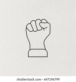 Fist line icon. vector illustration