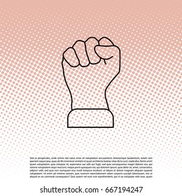 Fist line icon. vector illustration