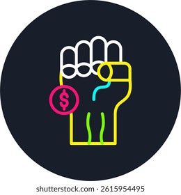Fist Line Multi Colour Circle