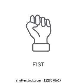 Fist linear icon. Modern outline Fist logo concept on white background from Startup Strategy and Success collection. Suitable for use on web apps, mobile apps and print media.