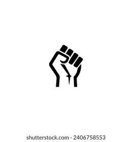 Fist Logo Design Vector Black and white on white background