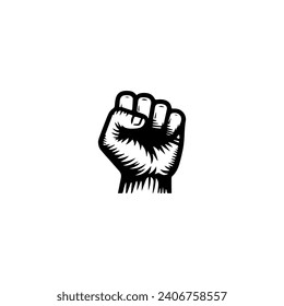 Fist Logo Design Vector Black and white on white background