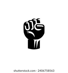 Vector de diseño del logotipo del puño Negro y blanco sobre fondo blanco