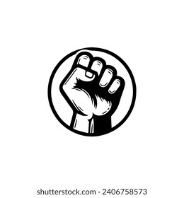 Fist Logo Design Vector Black and white on white background