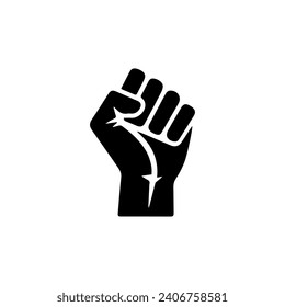 Vector de diseño del logotipo del puño Negro y blanco sobre fondo blanco