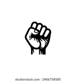 Fist Logo Design Vector Black and white on white background