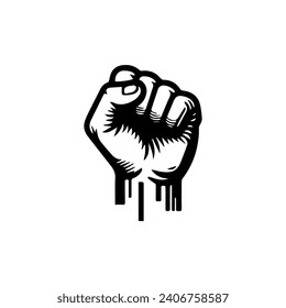 Fist Logo Design Vector Black and white on white background