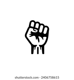 Vector de diseño del logotipo del puño Negro y blanco sobre fondo blanco