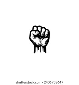 Fist Logo Design Vector Black and white on white background