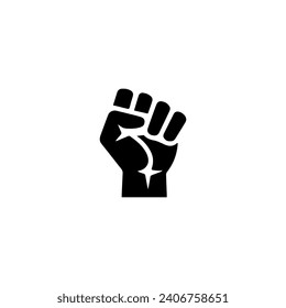 Vector de diseño del logotipo del puño Negro y blanco sobre fondo blanco