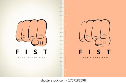Fist logo vector. Hand design.