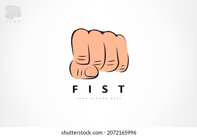 Vector del logotipo del puño. Diseño manual.