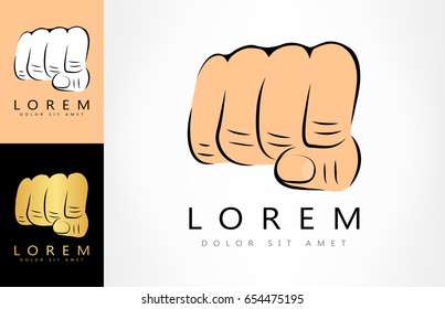 Fist logo vector hand and finger design