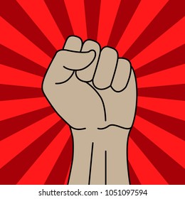 Fist male hand, proletarian protest symbol. Power sign